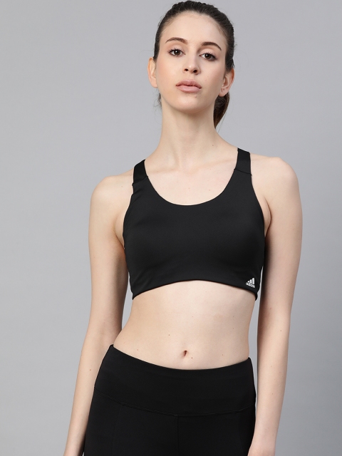 

ADIDAS Black Solid Non-Wired Lightly Padded Hight Support Workout Bra GL0589
