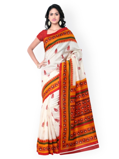 

Saree mall Cream-Coloured Bhagalpuri Art Silk Printed Saree