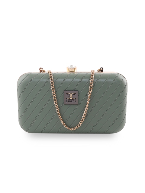 

ESBEDA Olive Green Textured Box Clutch