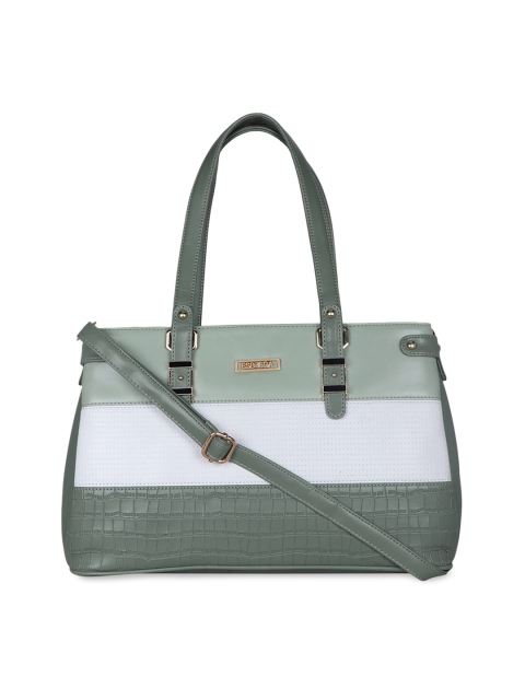 

ESBEDA Green Colourblocked Handheld Bag