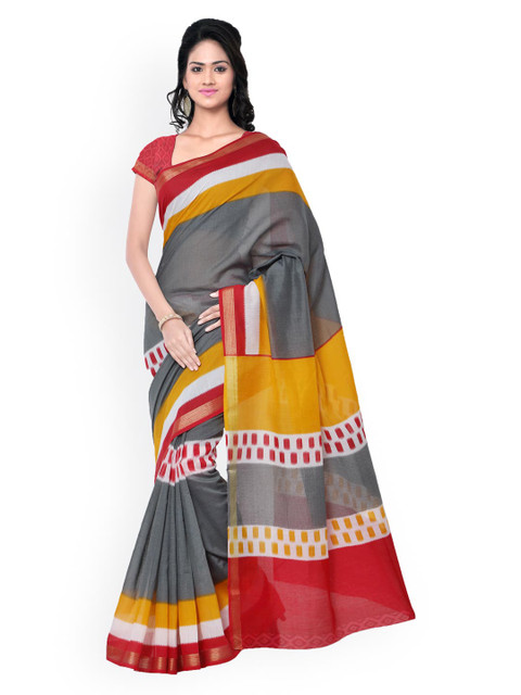 

Saree mall Grey Cotton & Silk Printed Saree