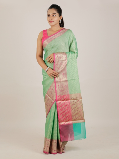 

Pothys Green & Pink Cotton Blend Woven Design Saree