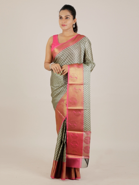 

Pothys Grey Printed Cotton Blend Saree