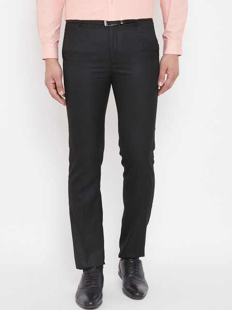 

Canary London Men Black Slim Fit Solid Formal Trousers