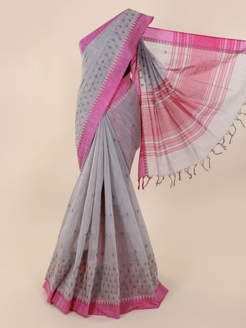 

Pothys Grey & Pink Pure Cotton Woven Design Saree