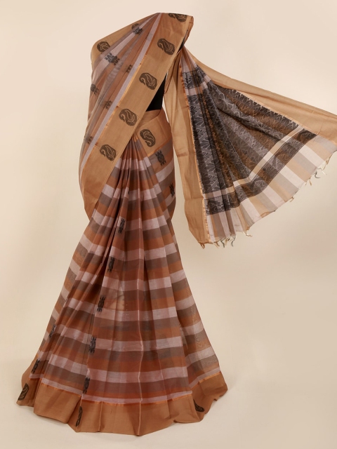 

Pothys Brown Striped Pure Cotton Saree