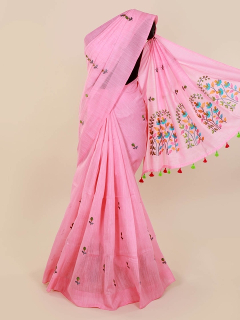 

Pothys Peach-Coloured Printed Pure Cotton Saree