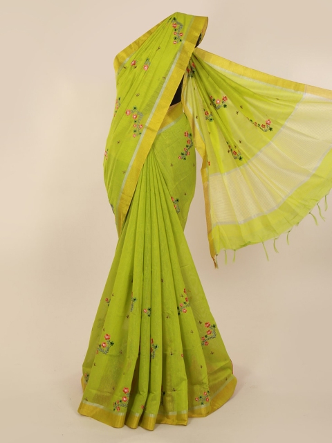 

Pothys Green & Pink Pure Cotton Woven Design Saree