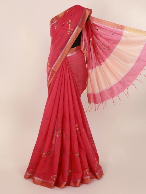 

Pothys Red Woven Design Pure Cotton Saree