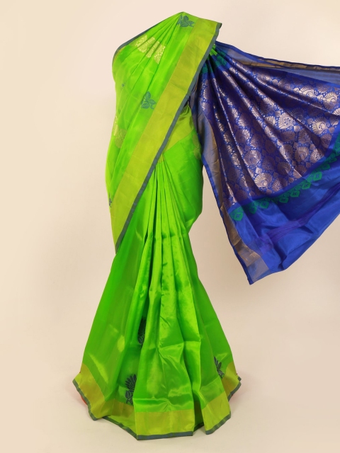

Pothys Green Pure Silk Woven Design Kanjeevaram Saree