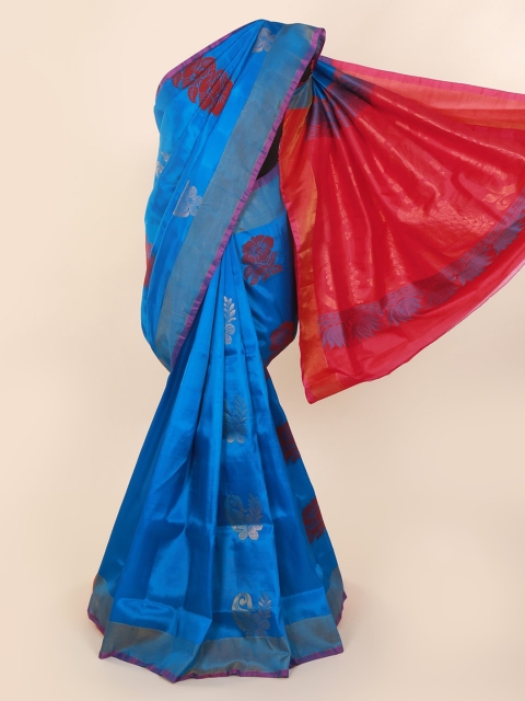 

Pothys Blue Pure Silk Woven Design Kanjeevaram Saree
