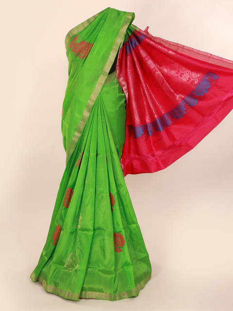 

Pothys Green Woven Design Kanjeevaram Saree