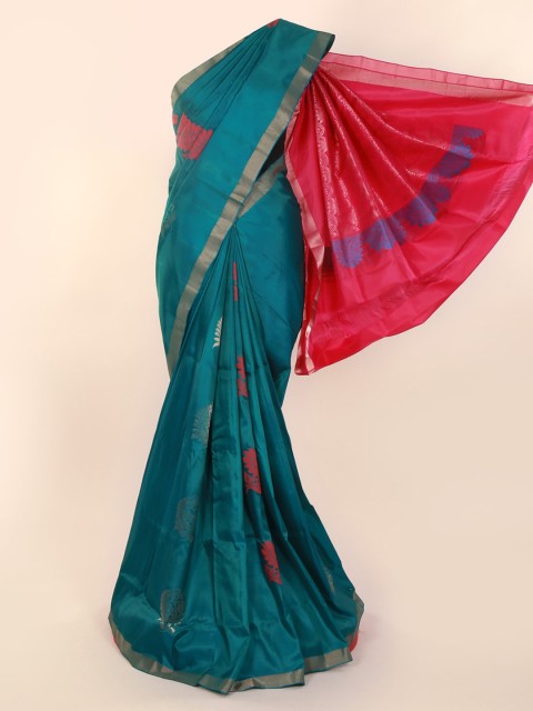 

Pothys Blue Embroidered Kanjeevaram Saree