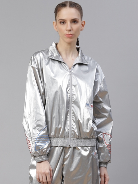 

ADIDAS Originals Women Silver-Toned Adicolor Tricolor Japona Track Jacket