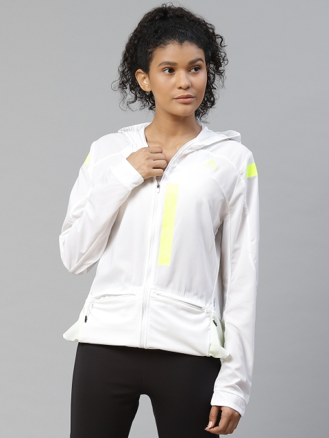 

ADIDAS Women White Marathon Translucent Sustainable Solid Sustainable Jacket