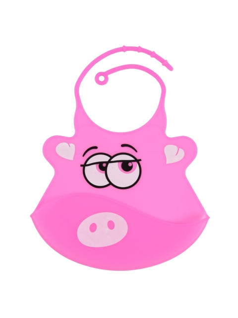 

Yellow Bee Girls Pink & Grey Printed Silicone Bibs with Adjustable Collar