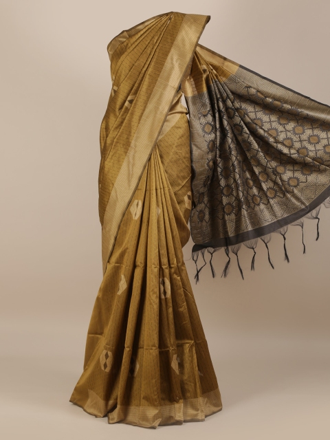 

Pothys Brown Woven Design Jute Silk Saree with Jhalar Pallu