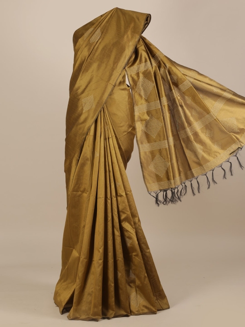 

Pothys Brown Woven Design Jute Silk Saree