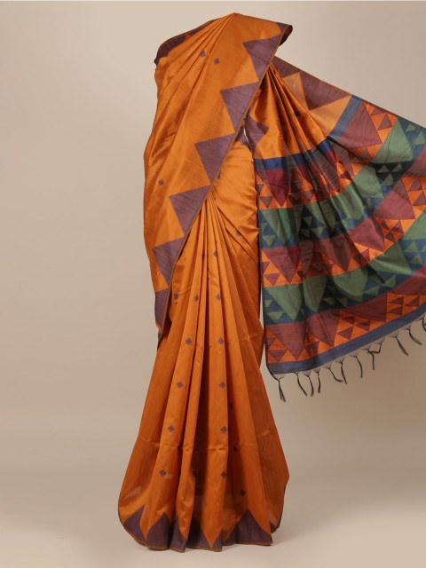 

Pothys Rust Woven Design Jute Silk Saree