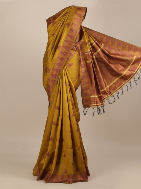 

Pothys Brown Woven Design Jute Silk Saree