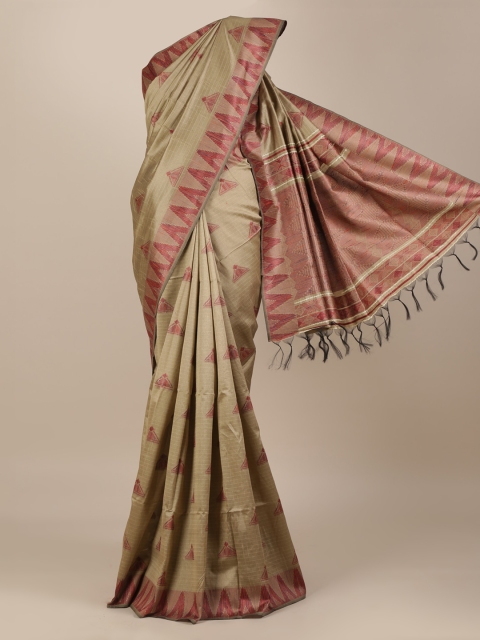 

Pothys Brown Woven Design Jute Silk Saree