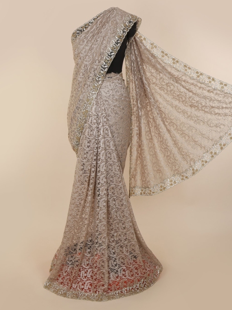 

Pothys Grey Embroidered Net Saree