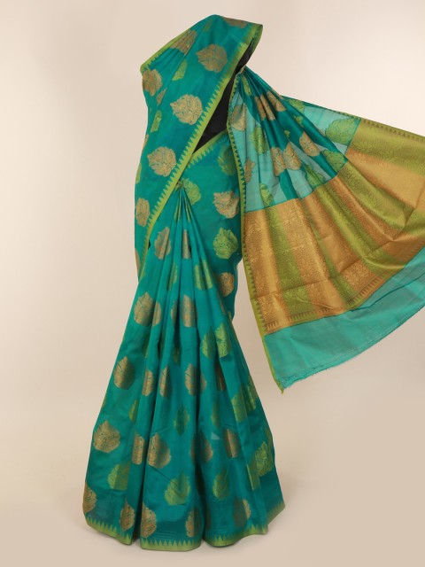 

Pothys Green Woven Design Jute Silk Saree