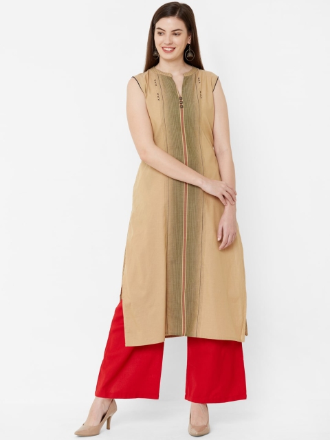 

Juliet Women Beige Striped Kurta with Palazzos