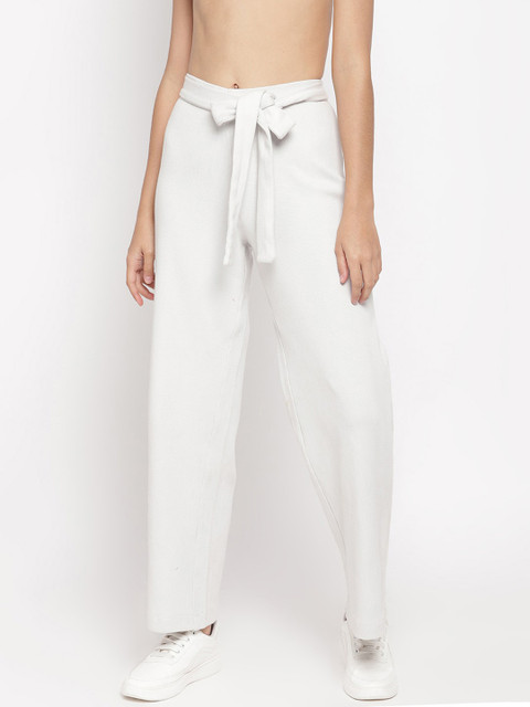 

LA LOFT Women Off White Striped Track Pants
