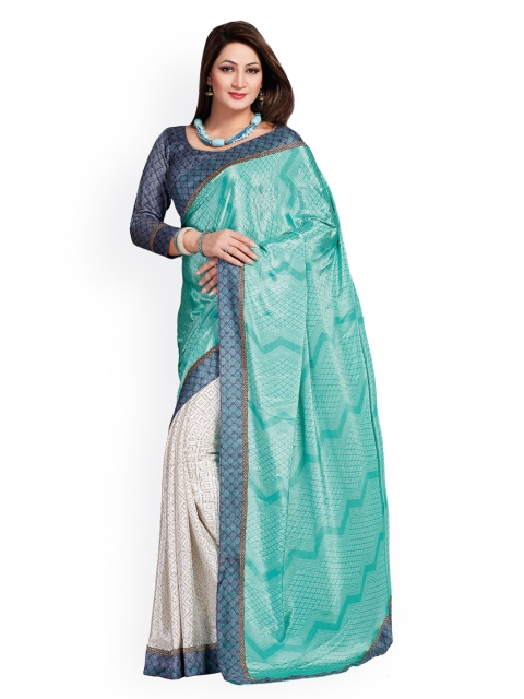 

Ligalz Green & White Printed Saree