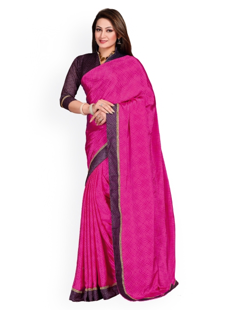 

Ligalz Pink Printed Saree