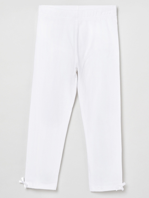 

max Girls White Solid Ankle Length Leggings
