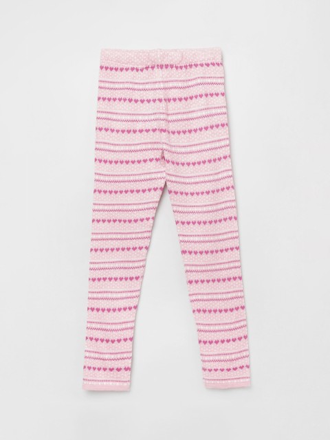 

max Girls Pink & White Printed Ankle Length Leggings