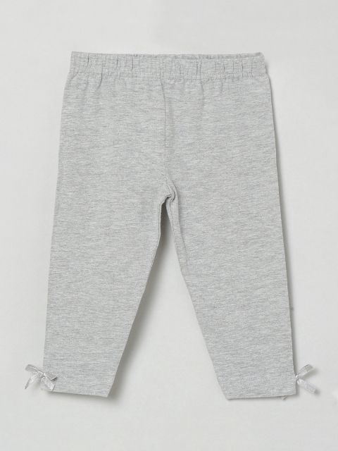 

max Infant Girls Grey Melange Solid Ankle-Length Leggings