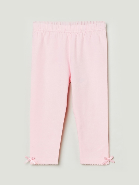 

max Girls Pink Solid Ankle Length Leggings