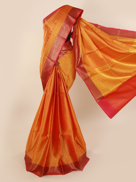 

Pothys Orange & Red Cotton Blend Woven Design Saree