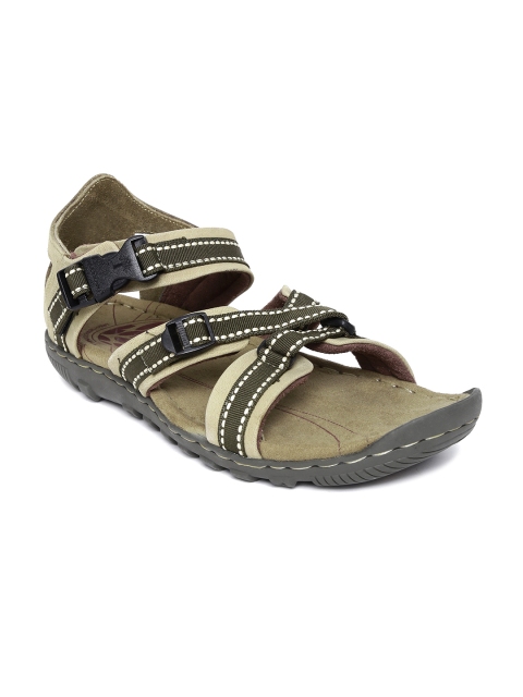 

Woodland ProPlanet Men Beige & Olive Green Leather Sandals