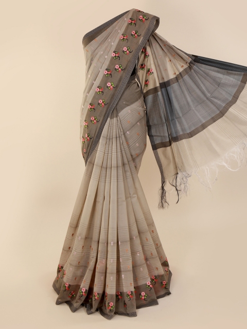 

Pothys Brown Printed Cotton Blend Saree