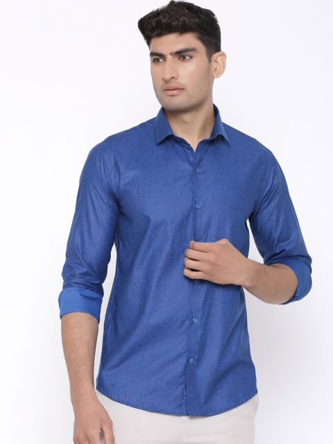 

Tistabene Men Blue Slim Fit Self Design Casual Shirt