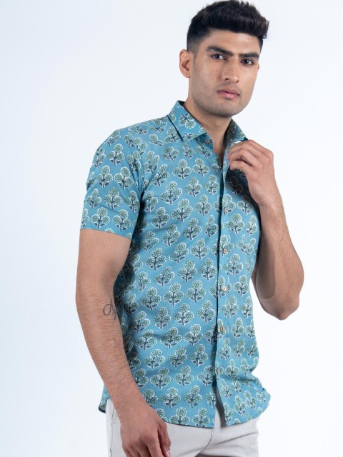 

Tistabene Men Blue Slim Fit Printed Casual Shirt