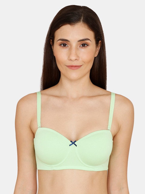 

Zivame Green Solid Underwired Heavily Padded T-shirt Bra ZI104OFASHA