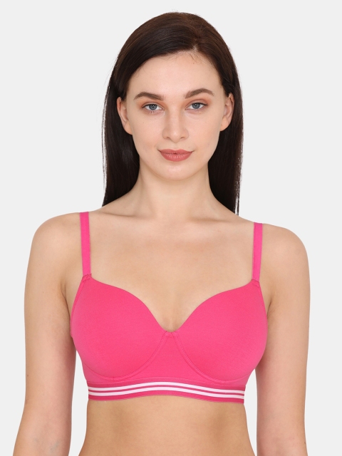

Zivame Pink Solid Non-Wired Lightly Padded T-shirt Bra ZI1175FASHCPINK