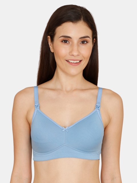 

Zivame Blue Solid Non-Wired Non Padded Maternity Bra ZI010080MHA