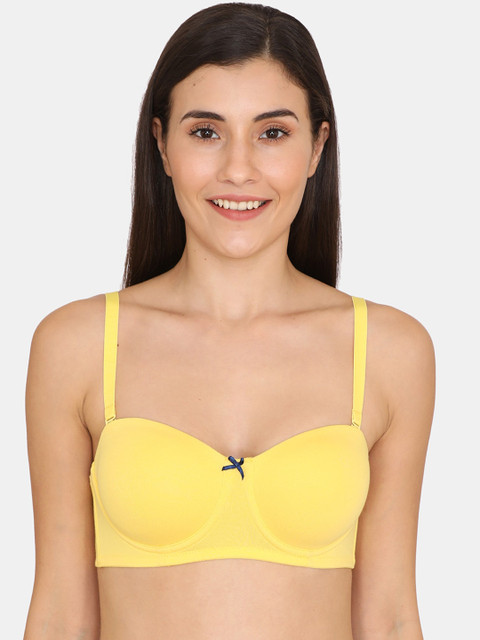 

Zivame Yellow Solid Underwired Heavily Padded T-shirt Bra ZI104OFASHB