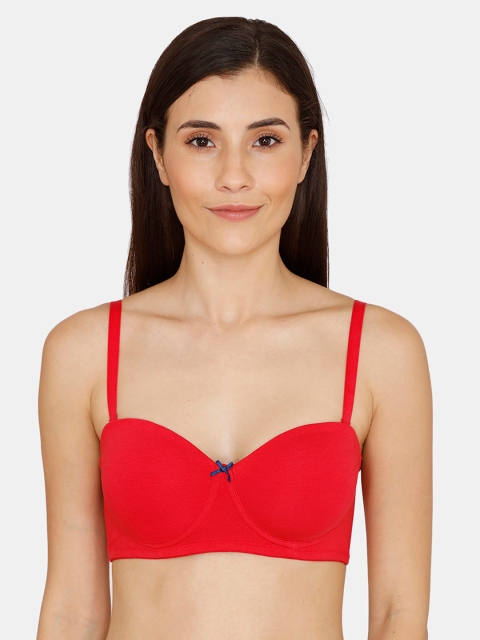

Zivame Red Solid Underwired Heavily Padded T-shirt Bra ZI104OFASH00