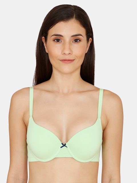 

Zivame Green Solid Underwired Heavily Padded Push-Up Bra ZI104LFASHAGREN
