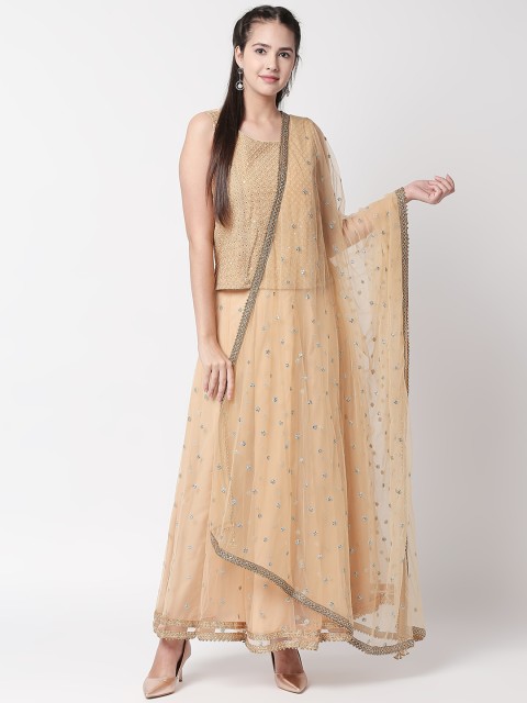 

Ethnicity Beige & Gold-Toned Embellished Dupatta