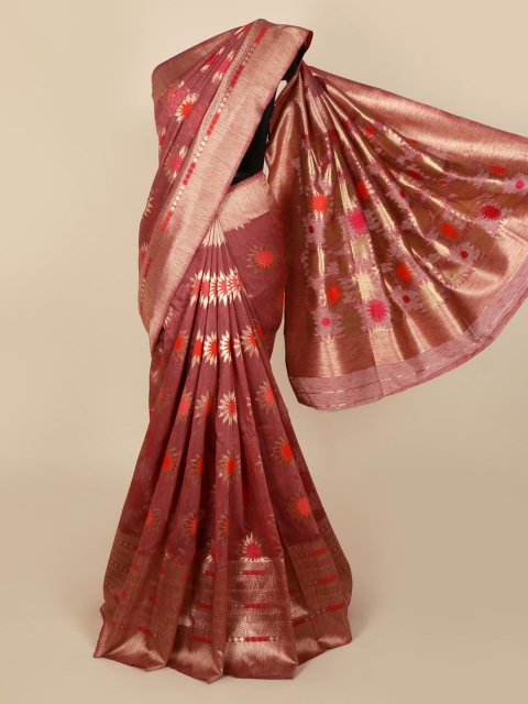 

Pothys Mauve & Red Jute Silk Woven Design Saree