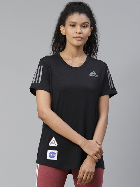 

ADIDAS Women Black Solid Space Running T-Shirt