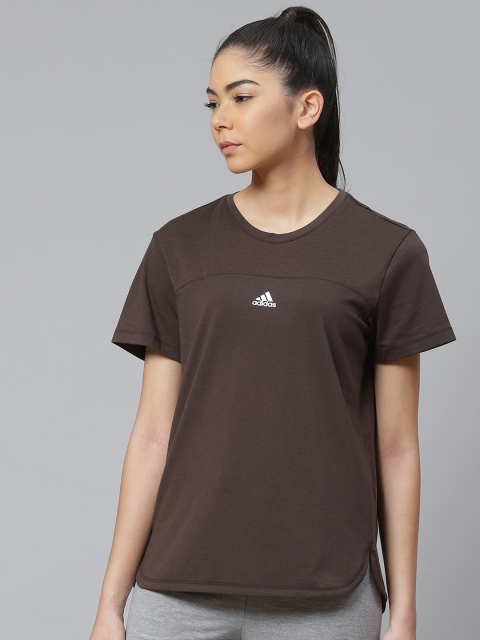 

ADIDAS Women Coffee Brown Solid Aeroready Training Sustainable T-shirt